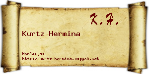 Kurtz Hermina névjegykártya